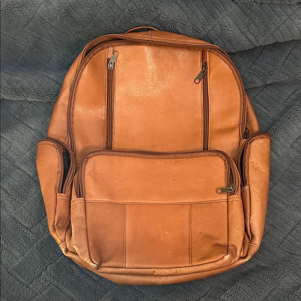 Brown Leather Backpack - image 1